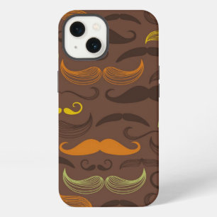 Moustache pattern, retro style 5 iPhone 13 case