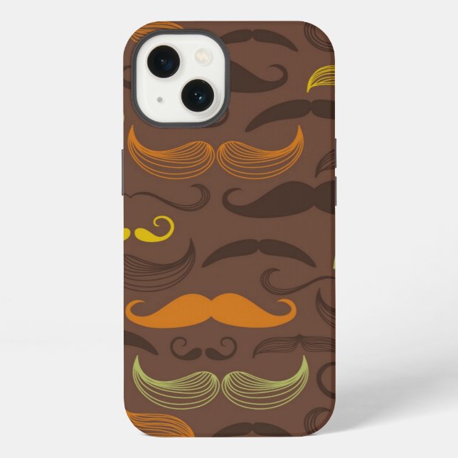Moustache pattern, retro style 5 iPhone case (Back)