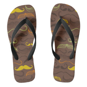 Moustache pattern, retro style 5 jandals