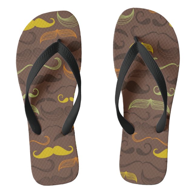Moustache pattern, retro style 5 jandals (Footbed)