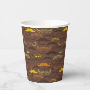 Moustache pattern, retro style 5 paper cups