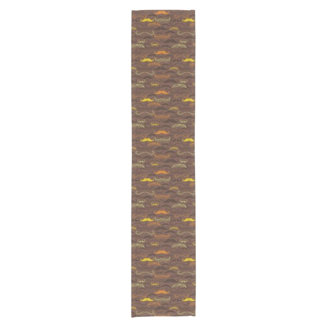 Moustache pattern, retro style 5 short table runner (Front)