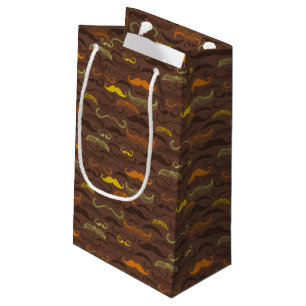 Moustache pattern, retro style 5 small gift bag