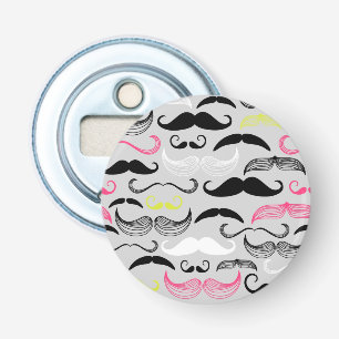 Moustache pattern, retro style bottle opener