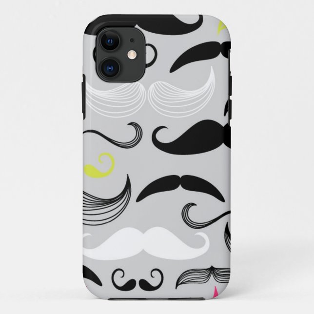 Moustache pattern, retro style Case-Mate iPhone case (Back)