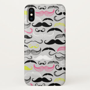 Moustache pattern, retro style Case-Mate iPhone case