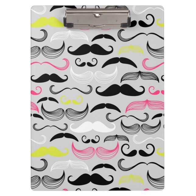 Moustache pattern, retro style clipboard (Front)