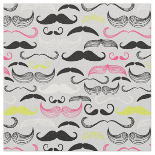 Moustache pattern, retro style fabric