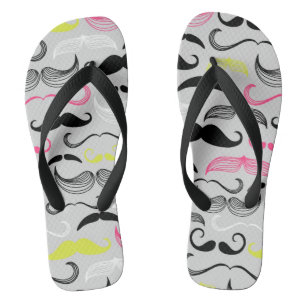 Moustache pattern, retro style jandals