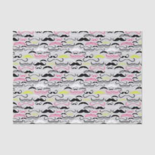 Moustache pattern, retro style tissue paper