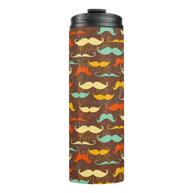 Moustache pattern thermal tumbler (Front)