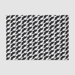 Moustache Pattern White and Black Tissue Paper