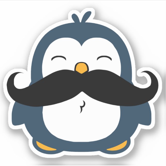 Moustache Penguin Contour Cut (Front)