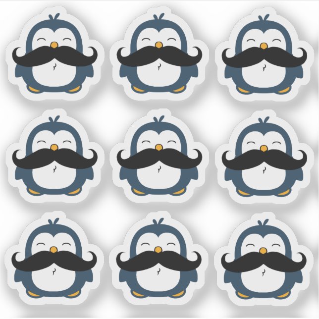 Moustache Penguin Set Contour Cut (Front)