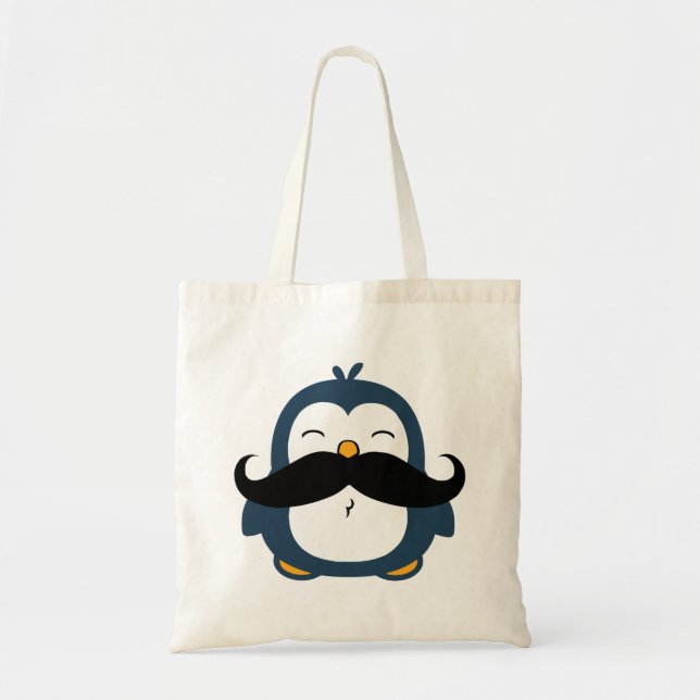 Moustache Penguin Tote Bag (Front)