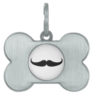 Moustache Pet Name Tag