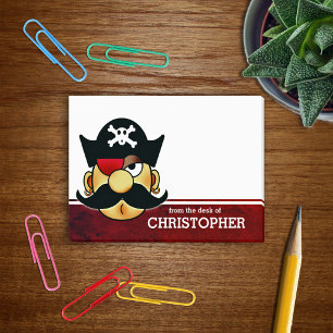 Moustache Pirate Personalised Post-it Notes
