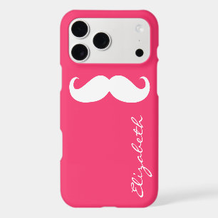 Moustache Plain Hot Pink Background