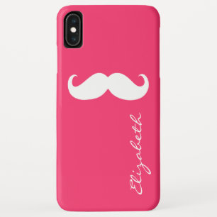 Moustache Plain Hot Pink Background Case-Mate iPhone Case