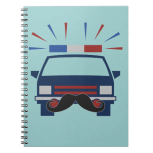 Moustache Police custom colour notebook