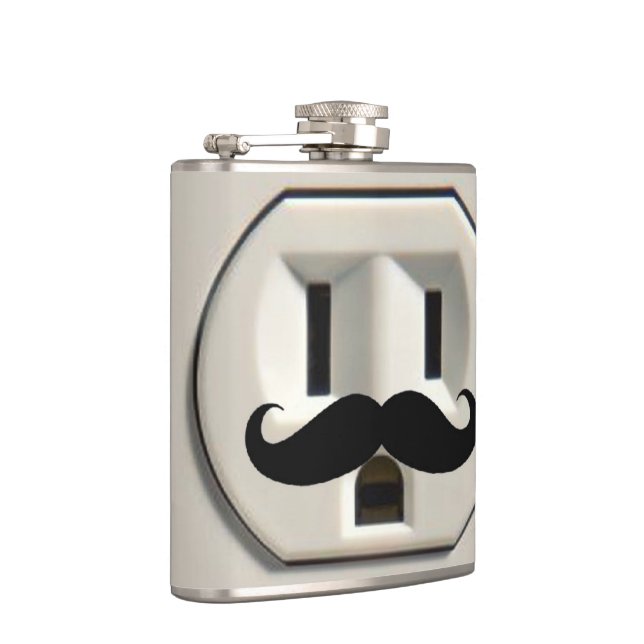Moustache power outlet hip flask (Right)