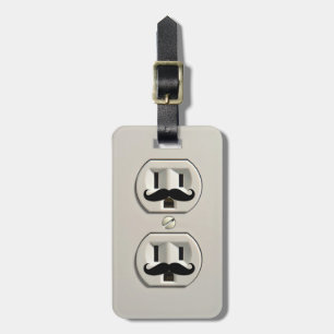 Moustache power outlet luggage tag