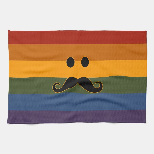 Moustache Pride custom kitchen towel (Horizontal)
