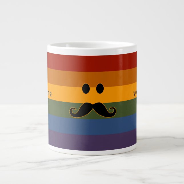 Moustache Pride custom mugs (Front)