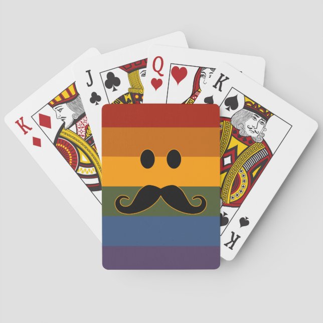 Moustache Pride custom playing cards (Back)