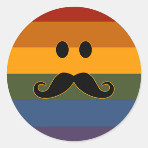 Moustache Pride custom stickers