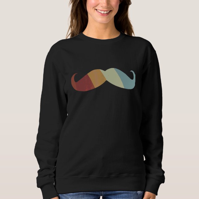 Moustache Retro Style Vintage Sweatshirt (Front)