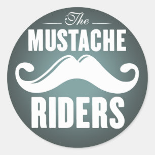 Moustache Riders Stickers- Round 3 inch Classic Round Sticker