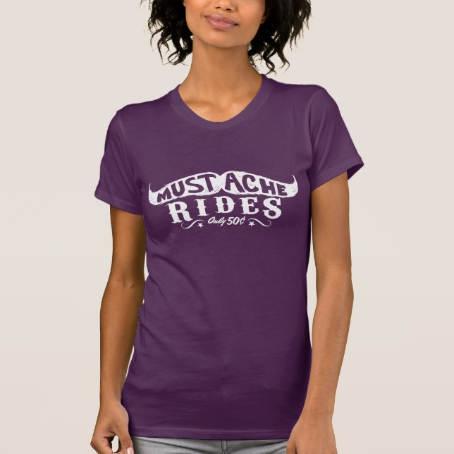 Moustache Rides T-Shirt (Front)