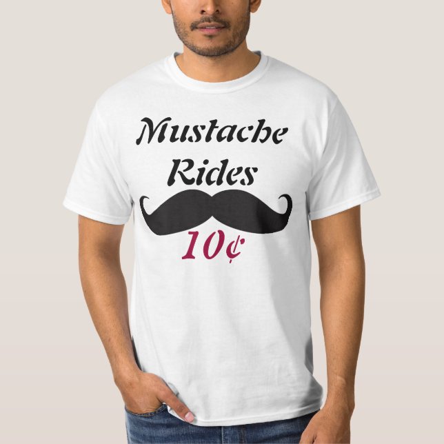 Moustache Rides T-Shirt (Front)