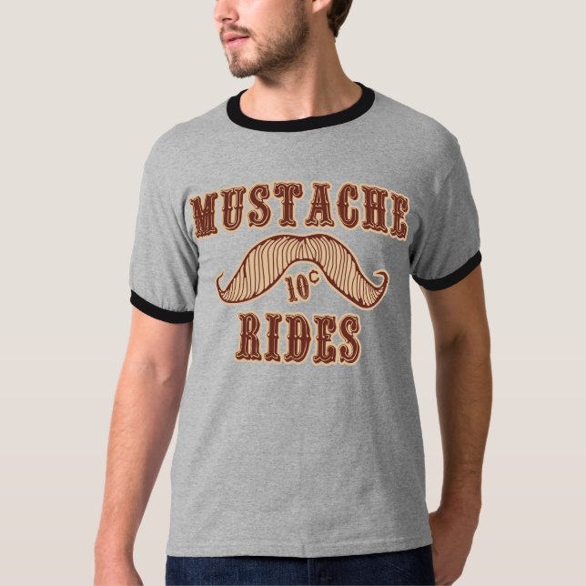 Moustache Rides T-Shirt (Front)