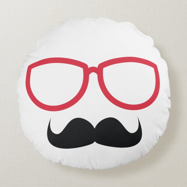 Moustache Round Cushion (Front)