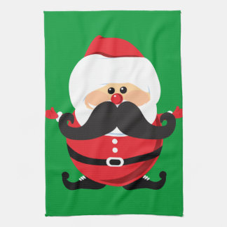 Moustache Santa Claus Tea Towel