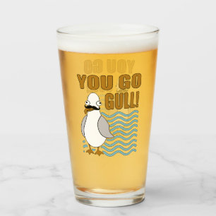 Moustache Seagull You Go Gull Glass