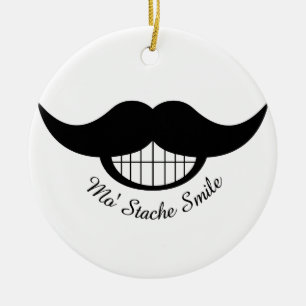 Moustache Smile Ceramic Tree Decoration