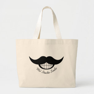 Moustache Smile Large Tote Bag
