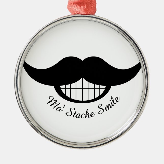Moustache Smile Metal Tree Decoration (Front)