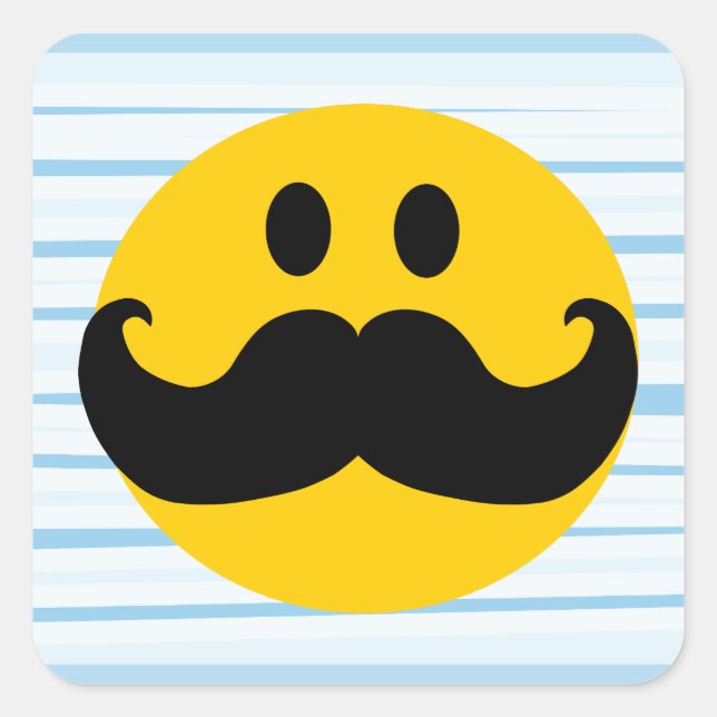 Moustache Square Sticker (Front)