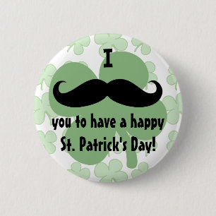 Moustache St. Patrick's Day Pin