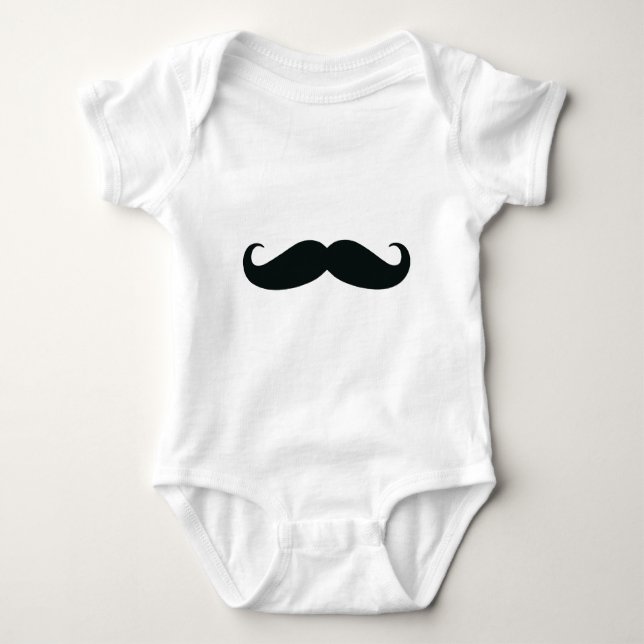 Moustache Stache Baby Bodysuit (Front)