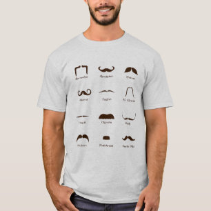 Moustache Style Identification Chart T-Shirt