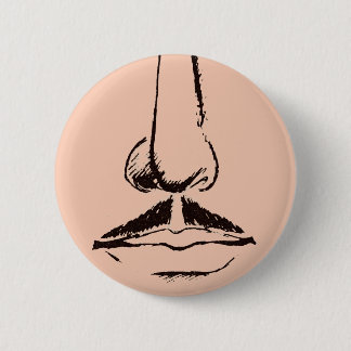 Moustache Surrealist Pinback 6 Cm Round Badge