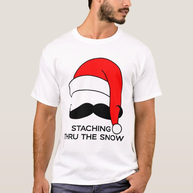 Moustache T-shirt - Staching thru the snow (Front)