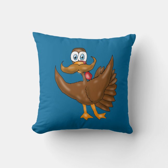 Moustache Turkey Pillow (Front)