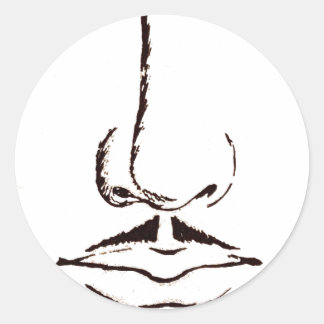 Moustache Vintage Surrealist Classic Round Sticker