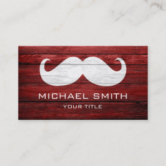 Moustache Vintage Wood Business Card